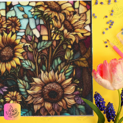 Artdiystudio Tranquil Sunflower Meadow Diy Diamond Painting Kit A Peaceful Escape 6