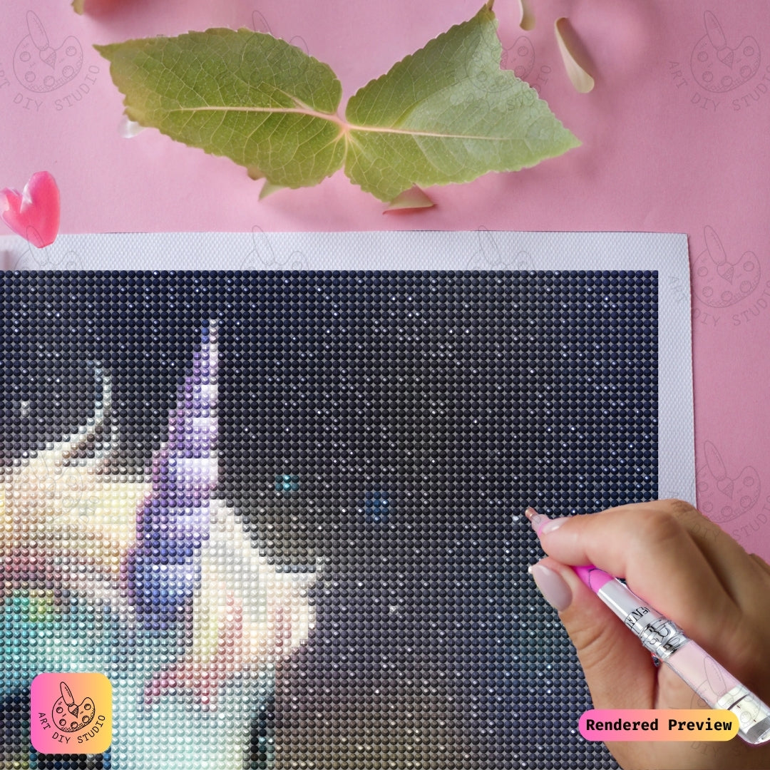 Artdiystudio Twilight Blossom Unicorn Diy Diamond Painting Kit A Tiny Magical Marvel 4