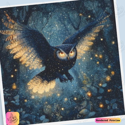 Artdiystudio Twilight Dancer Owl Diy Diamond Painting Kit A Mystical Forest In Motion 6