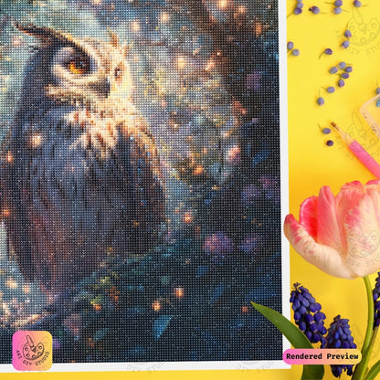 Artdiystudio Twilight Majesty Owl Diy Diamond Painting Kit A Regal Forest Glow 3