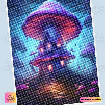Artdiystudio Twilight Mushroom Manor Diy Diamond Painting Kit A Mystical Journey In Art 6