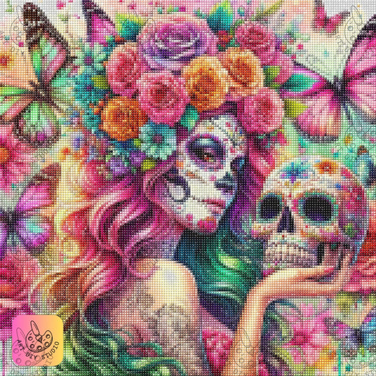 Artdiystudio Vibrant Dia De Los Muertos Craft A Colorful Tribute With Diamond Art 7