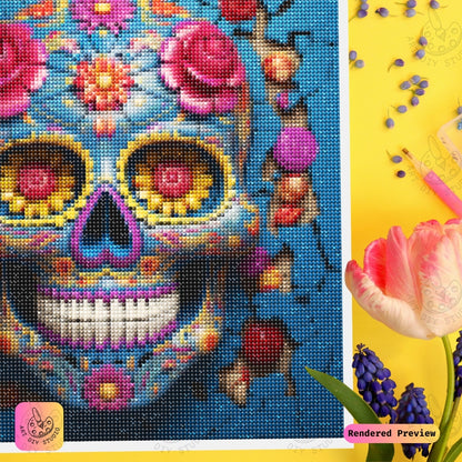 Artdiystudio Vibrant Sugar Skull Diy Diamond Painting Kit A Celebration Of Tradition And Color 3