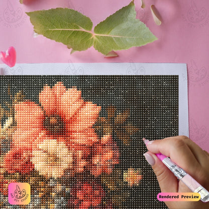 Artdiystudio Vintage Floral Skull Diy Diamond Painting Kit A Timeless Blend Of Elegance And Symbolism 4
