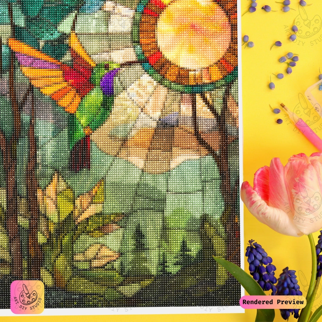 Artdiystudio Vivid Hummingbird Diy Diamond Painting Kit A Burst Of Natures Colors 3
