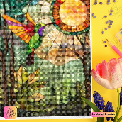 Artdiystudio Vivid Hummingbird Diy Diamond Painting Kit A Burst Of Natures Colors 3