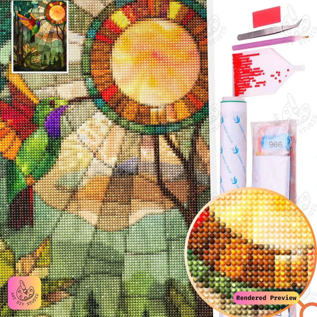 Artdiystudio Vivid Hummingbird Diy Diamond Painting Kit A Burst Of Natures Colors 5