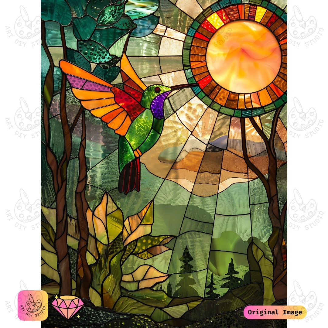 Artdiystudio Vivid Hummingbird Diy Diamond Painting Kit A Burst Of Natures Colors