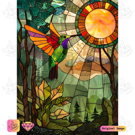 Artdiystudio Vivid Hummingbird Diy Diamond Painting Kit A Burst Of Natures Colors