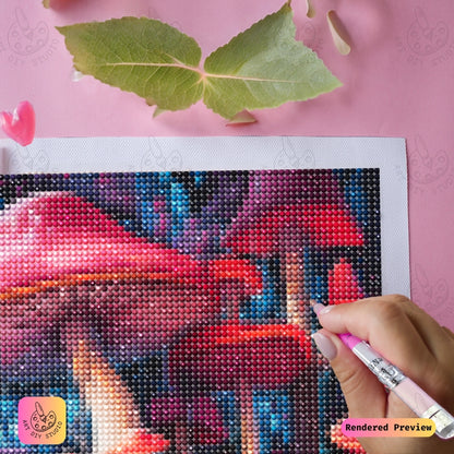 Artdiystudio Vivid Mushroom Reflections Diy Diamond Painting Kit A Magical Forest Escape 4