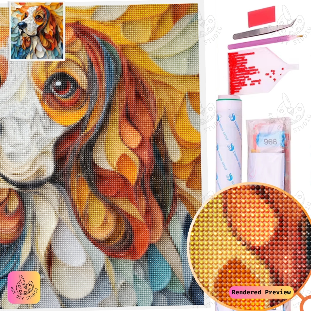 Artdiystudio Vivid Pups Portrait Diy Diamond Painting Kit A Colorful Craft For Dog Lovers 2