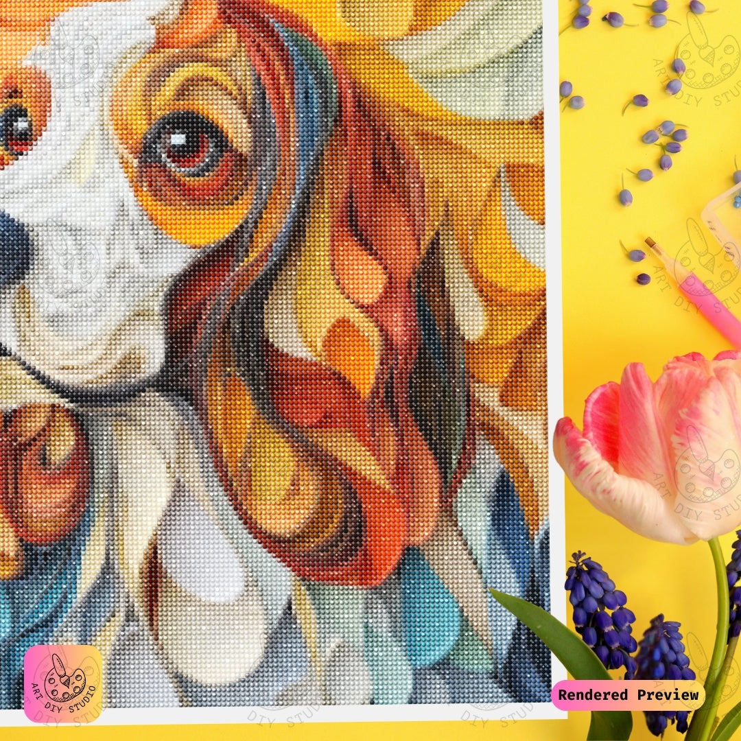 Artdiystudio Vivid Pups Portrait Diy Diamond Painting Kit A Colorful Craft For Dog Lovers 4
