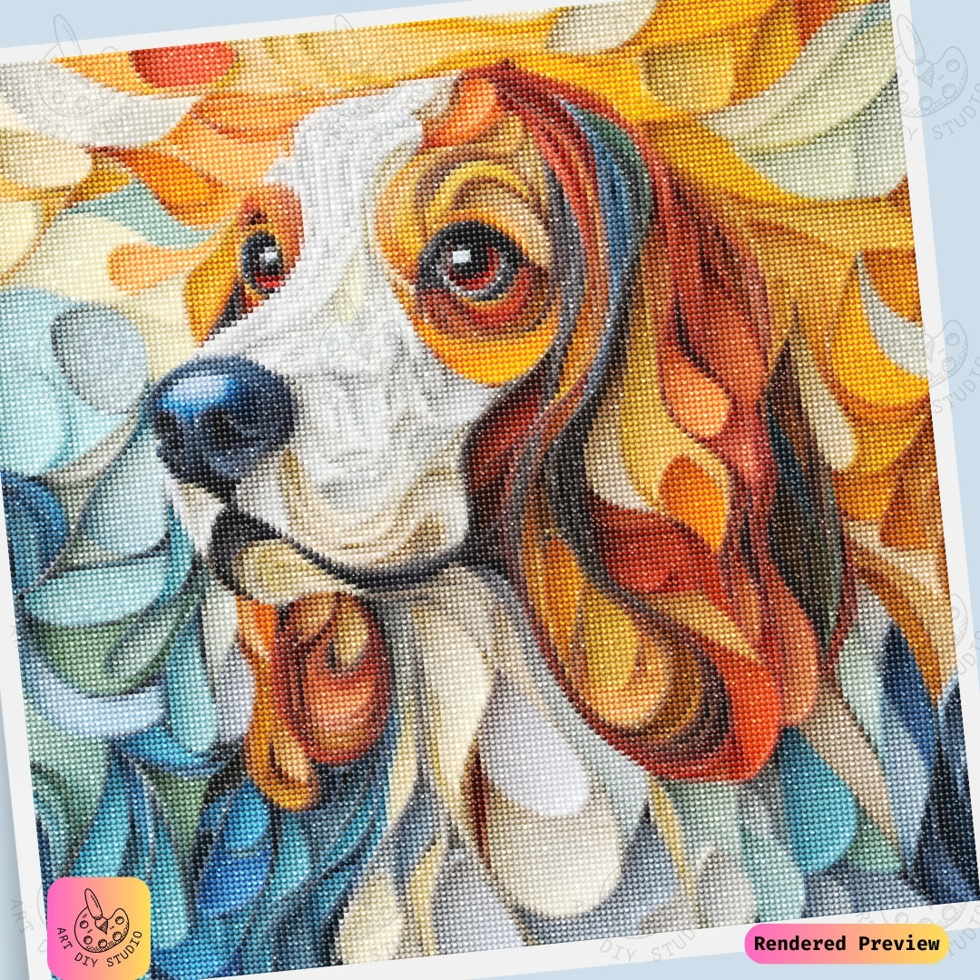 Artdiystudio Vivid Pups Portrait Diy Diamond Painting Kit A Colorful Craft For Dog Lovers