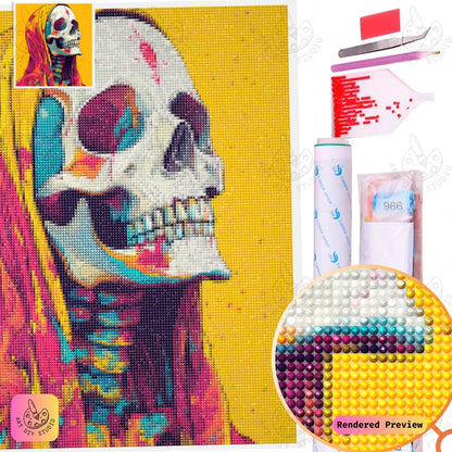 Artdiystudio Vivid Veil Skull Diy Diamond Painting Kit Abstract Art In Motion 5
