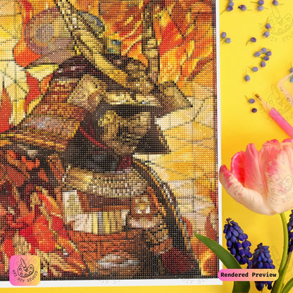 Artdiystudio Warriors Fury Diy Diamond Painting Kit A Fiery Tribute To The Samurai Spirit 3