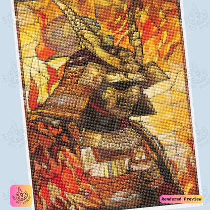 Artdiystudio Warriors Fury Diy Diamond Painting Kit A Fiery Tribute To The Samurai Spirit 6