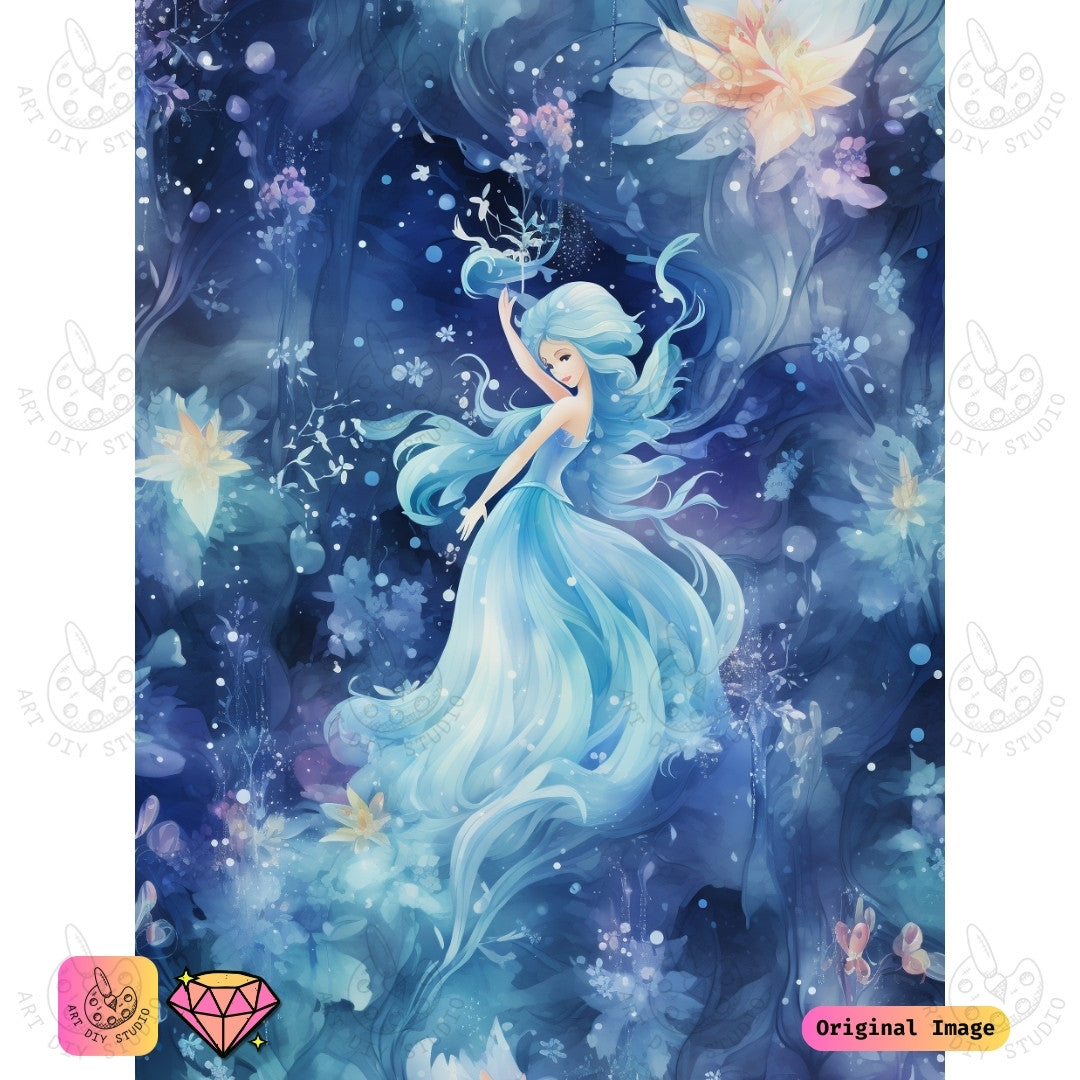 Artdiystudio Whispers Of The Frozen Fairy Diy Diamond Painting Kit A Magical Journey Into Fantasy