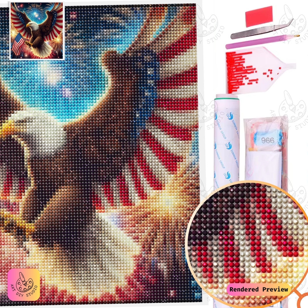 Artdiystudio Wings Of Freedom Eagle Diy Diamond Painting Kit A Bold Celebration Of Independence 2