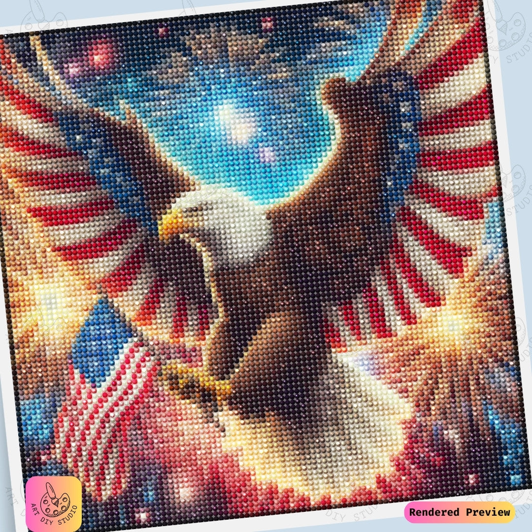 Artdiystudio Wings Of Freedom Eagle Diy Diamond Painting Kit A Bold Celebration Of Independence