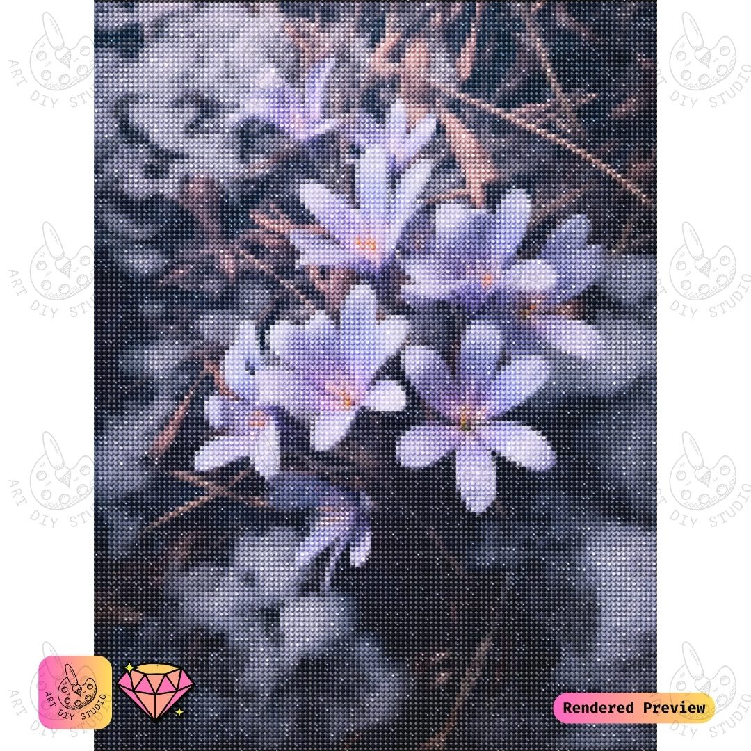 Artdiystudio Winter Grace Crocus Diy Diamond Painting Kit A Tribute To Nature Gentle Resilience 2