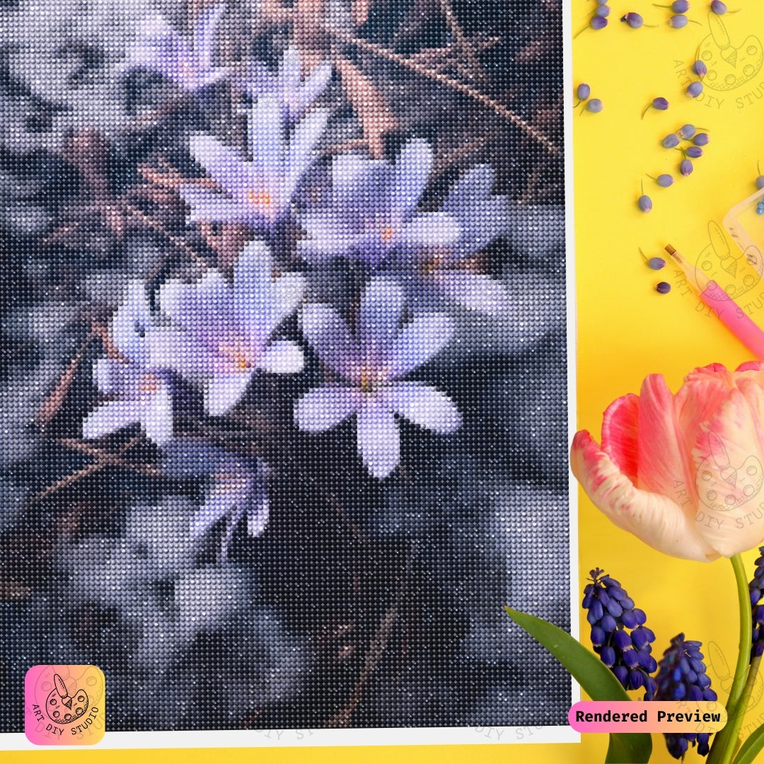 Artdiystudio Winter Grace Crocus Diy Diamond Painting Kit A Tribute To Nature Gentle Resilience 3