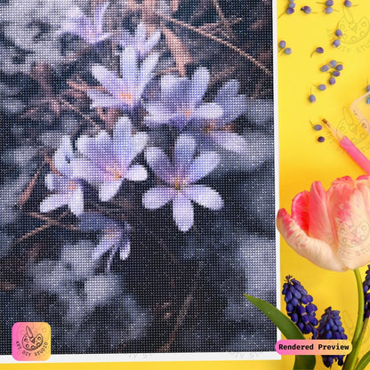 Artdiystudio Winter Grace Crocus Diy Diamond Painting Kit A Tribute To Nature Gentle Resilience 3