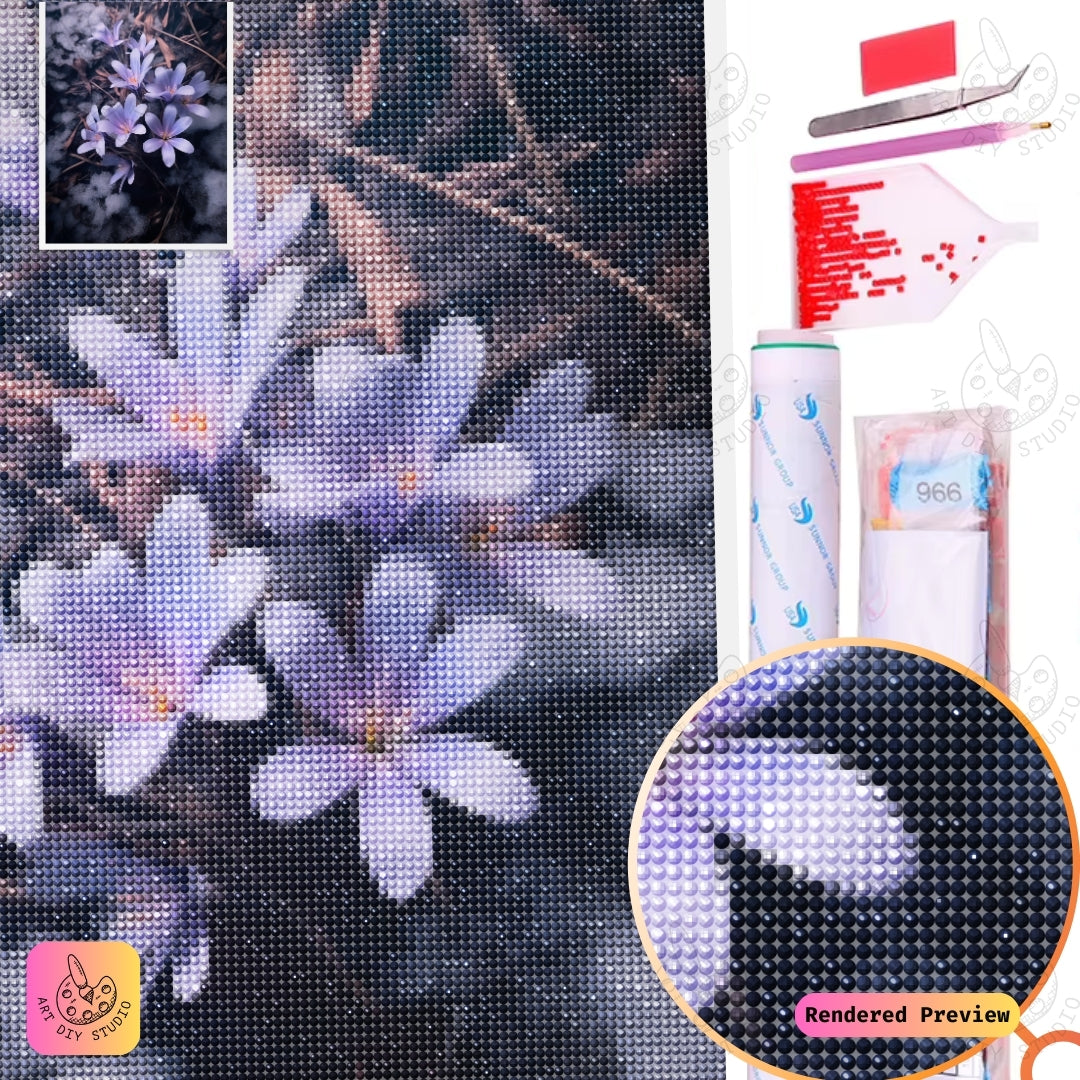 Artdiystudio Winter Grace Crocus Diy Diamond Painting Kit A Tribute To Nature Gentle Resilience 5