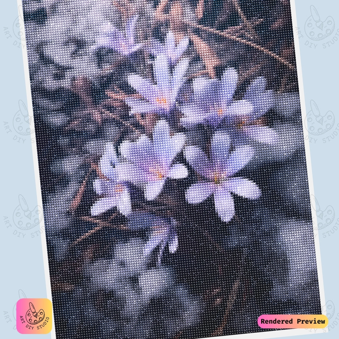 Artdiystudio Winter Grace Crocus Diy Diamond Painting Kit A Tribute To Nature Gentle Resilience 6