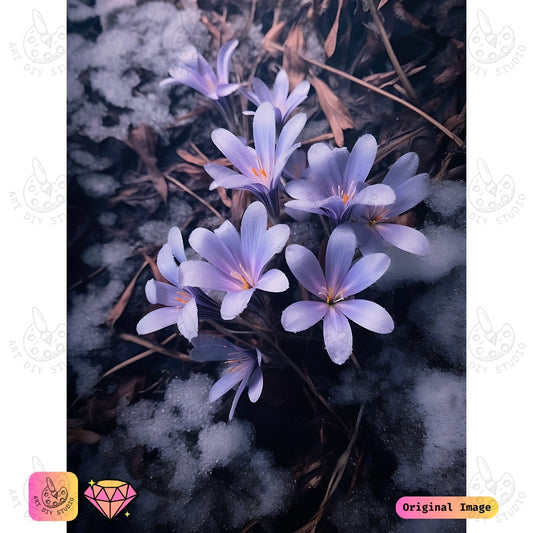 Artdiystudio Winter Grace Crocus Diy Diamond Painting Kit A Tribute To Nature Gentle Resilience