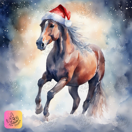 Artdiystudio Winter Wanderer Stallion Diy Diamond Painting Kit A Holiday Adventure Awaits 8