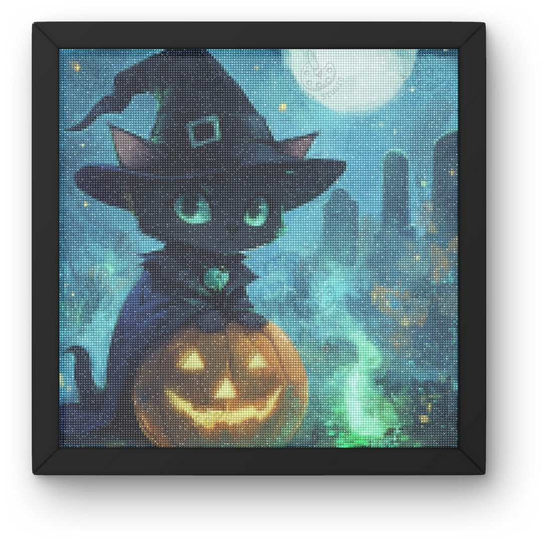 Artdiystudio Witchy Cat Pumpkin Glow Diy Diamond Painting Kit Craft Your Magical Halloween 3