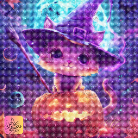 Artdiystudio Witchy Cat Pumpkin Magic Diy Diamond Painting Kit Add A Dash Of Cuteness To Your Halloween 7